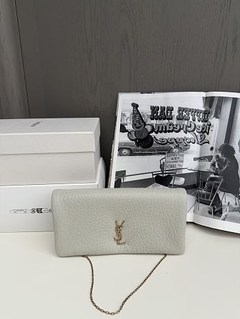 	 YSL Light Grey Cassandre-plaque Cross Body Bag
