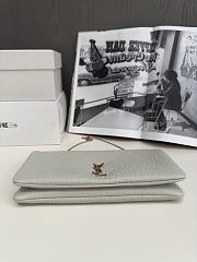 	 YSL Light Grey Cassandre-plaque Cross Body Bag - 5