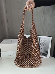 YSL Le 5 A 7 YSL Beaded Wood Hobo Bag - 4