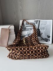 YSL Le 5 A 7 YSL Beaded Wood Hobo Bag - 2