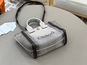 Chloé Small Carry tote bag in striped blue canvas - 27*23*12cm - 5