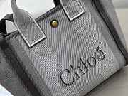 Chloé Small Carry tote bag in striped blue canvas - 27*23*12cm - 3
