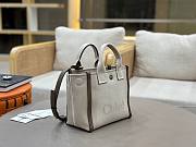 	 Chloé Small Carry tote bag in striped white canvas - 27*23*12cm - 4
