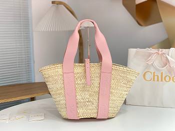 Chloe Sense Medium Basket Bag in Pure Pink - 45*24*18cm