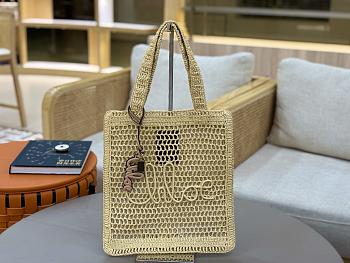 Chloé Summer Banana Tote Bag In Raffia in Hot sand - 33*37*2cm