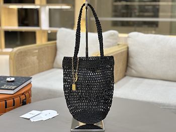 Chloé Summer banana panier raffia black bag -  22*30*2cm