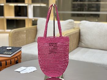 	 Chloé Summer banana panier raffia pink bag - 22*30*2cm