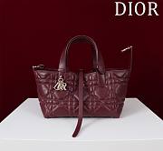 	 Dior Small Toujours Bag Dahlia Red Macrocannage Calfskin - 23*15*15cm - 5