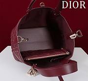 	 Dior Small Toujours Bag Dahlia Red Macrocannage Calfskin - 23*15*15cm - 2