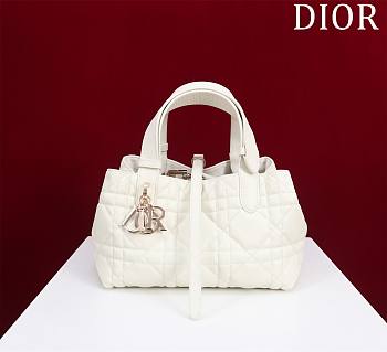 	 Dior Small Toujours Bag White Macrocannage Calfskin - 23*15*15cm