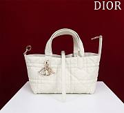 	 Dior Small Toujours Bag White Macrocannage Calfskin - 23*15*15cm - 6