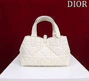 	 Dior Small Toujours Bag White Macrocannage Calfskin - 23*15*15cm - 4