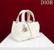 	 Dior Small Toujours Bag White Macrocannage Calfskin - 23*15*15cm - 5