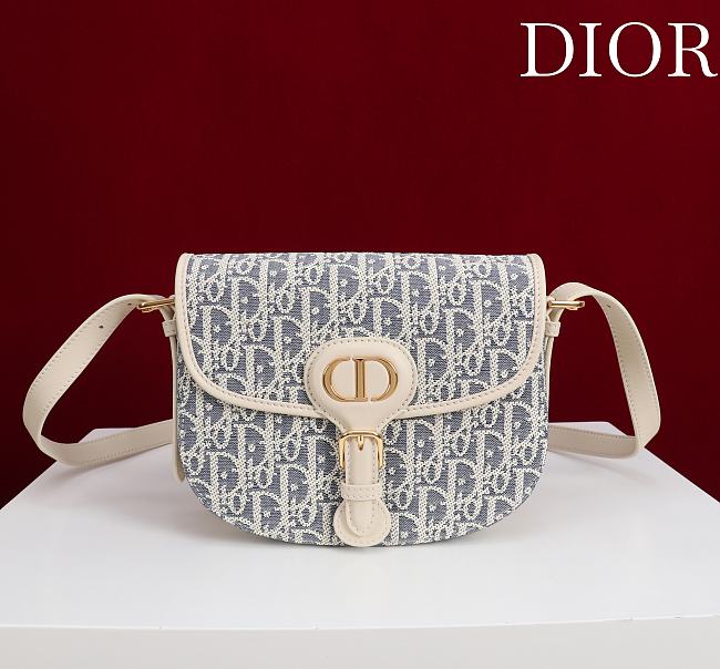 	 Dior Bobby Bag Blue Oblique Jacquard - 22×17×6cm - 1