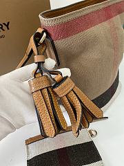 BURBERRY Canvas Check Mini Ashby Tassel Crossbody Saddle Brown - 17 x 15.5 x 24.5cm - 3
