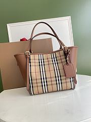 Burberry Brown Horseferry Check Canterbury Panels Tote Braun Mehrfarben Beige - 28x26cm - 1