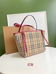	 Burberry Red Horseferry Check Canterbury Panels Tote Braun Mehrfarben - 28x26cm - 6