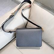 Burberry Mackford Check Canvas & Leather Shoulder Black Bag - 24x17x9cm - 2