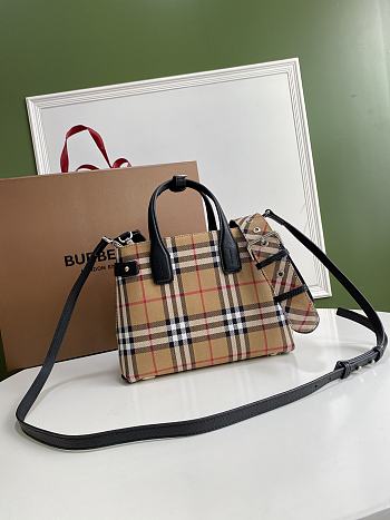 Burberry Nova Check Beige Canvas Tote Bag - 25 x 12 x 19cm
