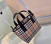 Burberry Checked Brown Tote Bag - 27x9.5x16.5cm. - 5