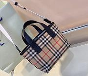 Burberry Checked Brown Tote Bag - 27x9.5x16.5cm. - 2